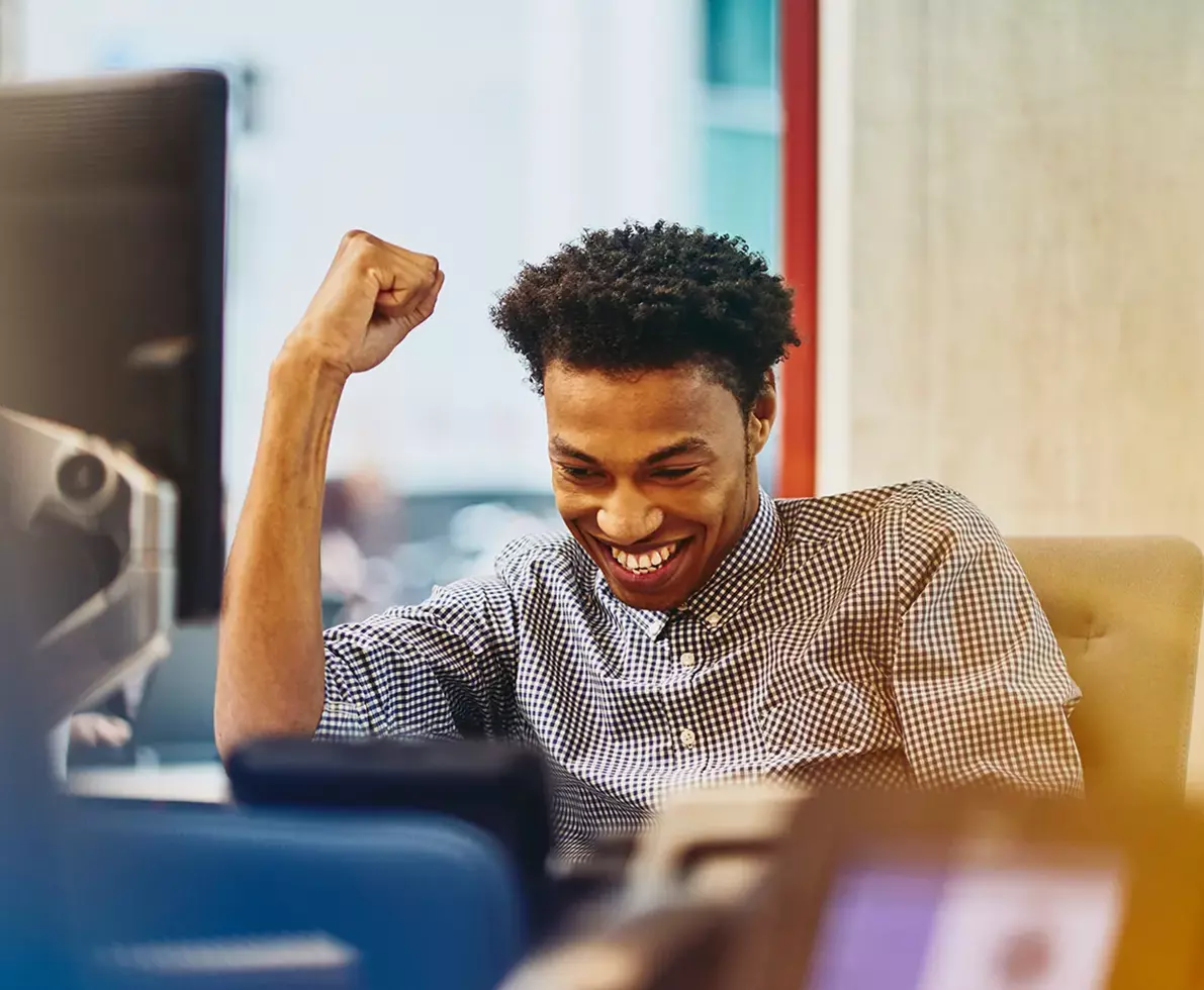 Person celebrating success